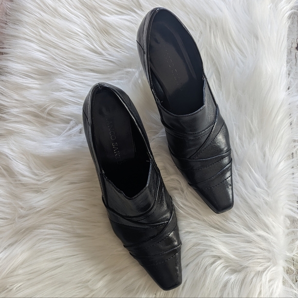 Franco Sarto Square Toe Black Pumps Size 8.5 M - Picture 2 of 14